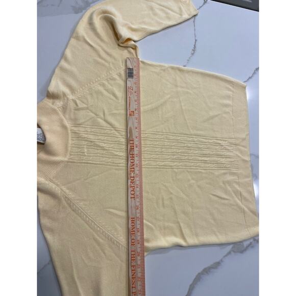 Allison Daley Yellow Sweater, Petite Med, Soft Knit, Spring Layering Essential - Picture 8 of 9